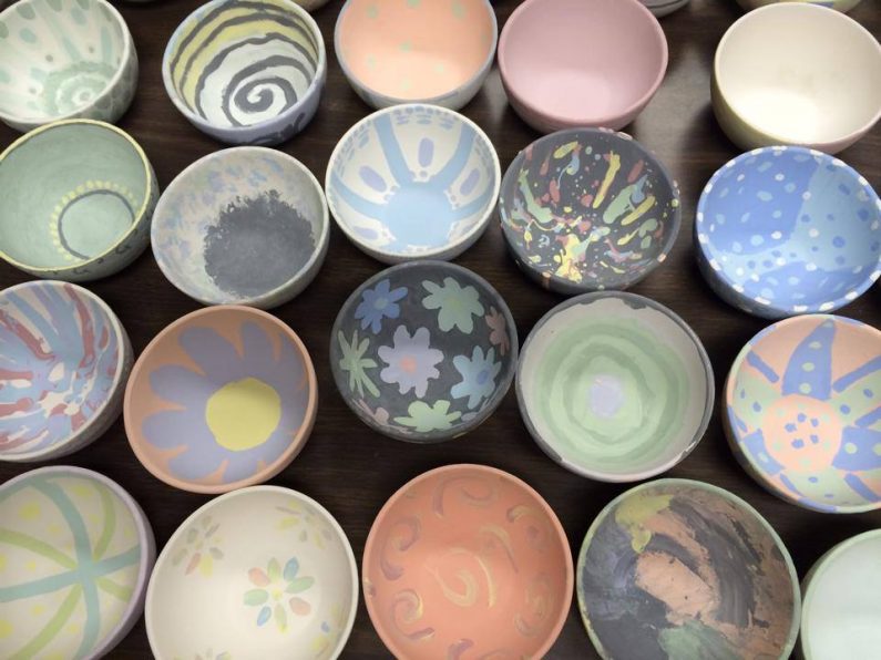 Empty Bowls Painted by QHS Students