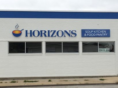 front view of horizons soup kitchen and food pantry